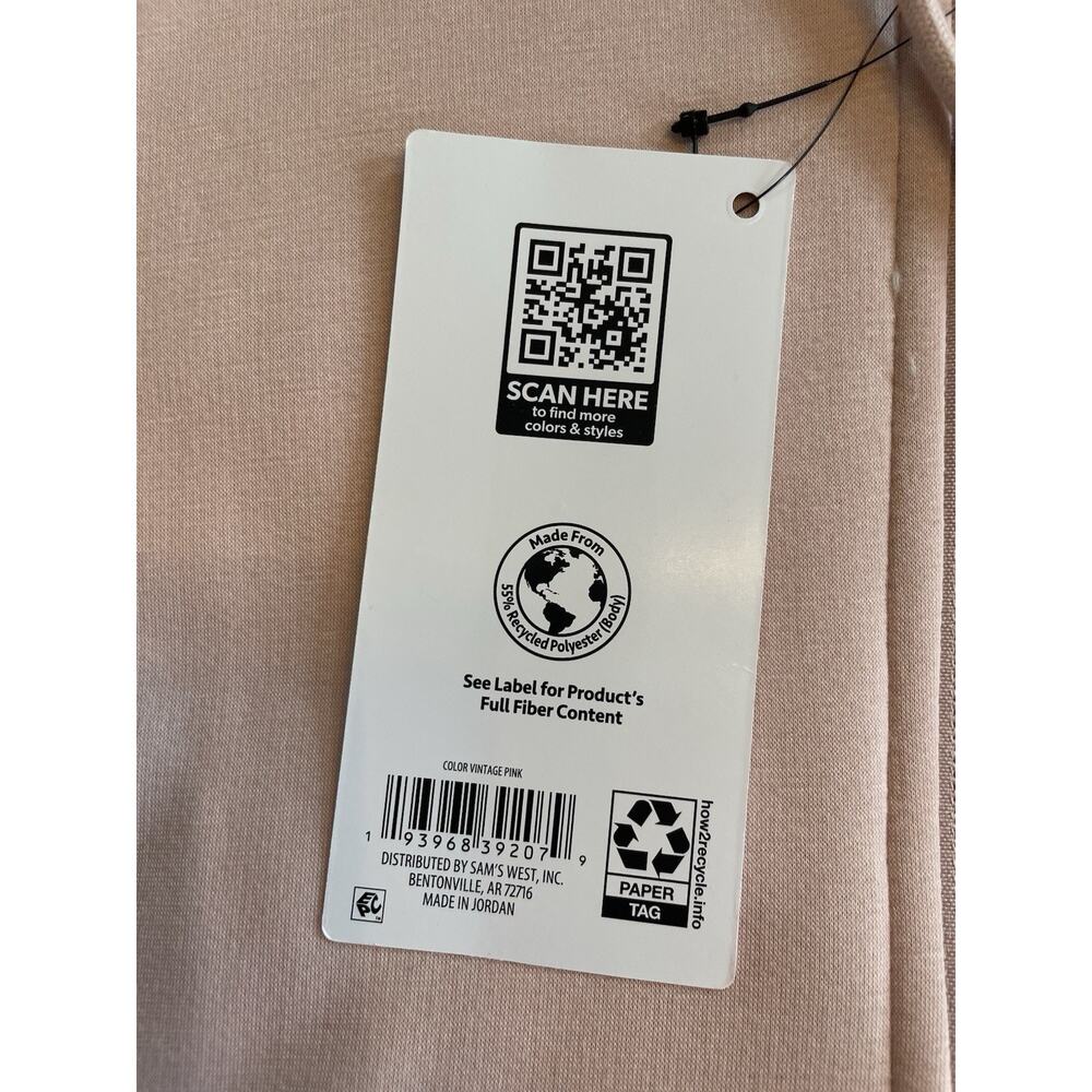 Member's Mark Women Jogger Jacket, Sherpa Lined Jacket Light Pink Soft Size XS - Picture 8 of 14